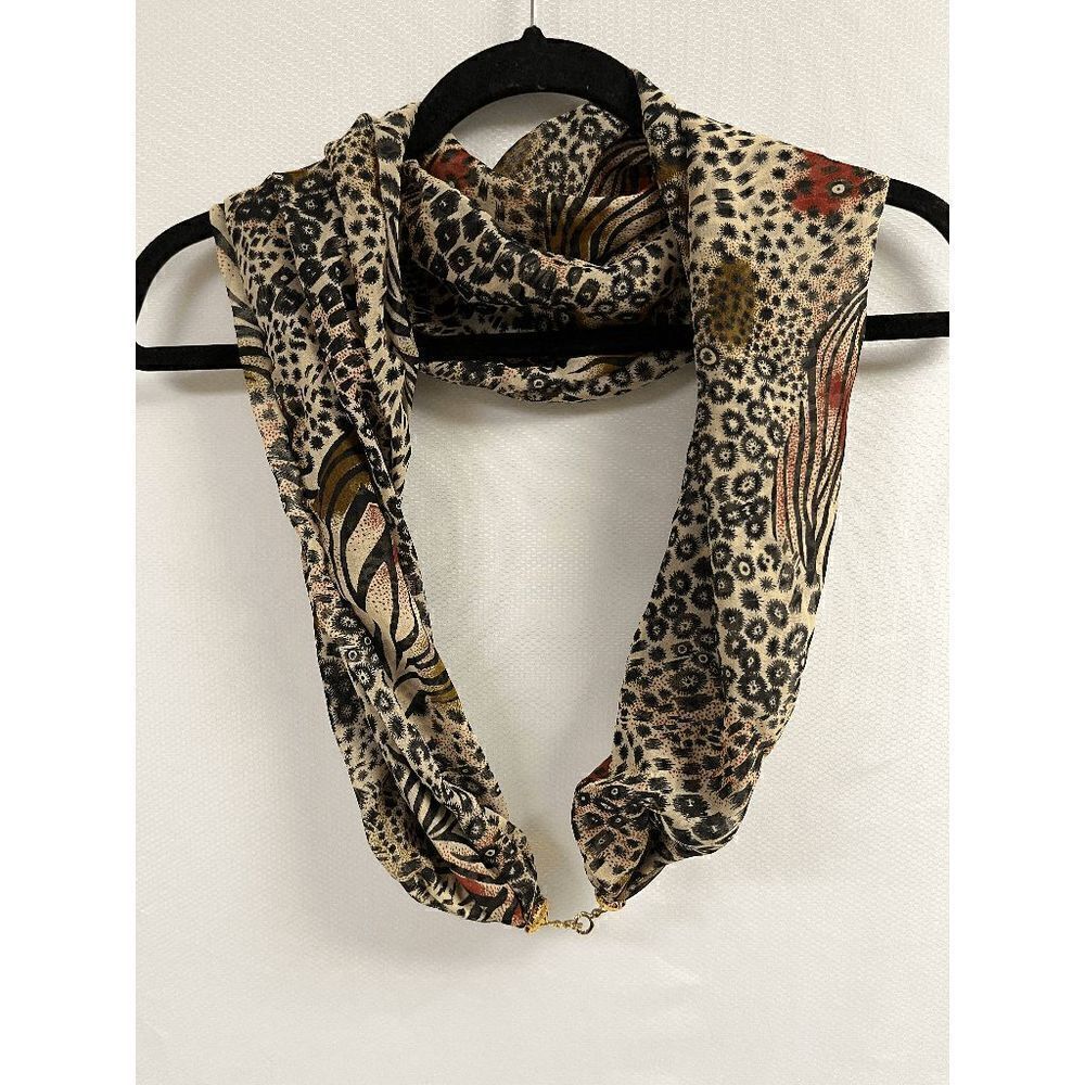 Scarfplace Womens Soft Lightweight Leopard Print Scarf Shawl Tan Black One Size